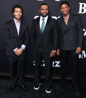 Demetrius Flenory Jr., Amerikalı rapçi, aktör ve işadamı 50 Cent (Curtis James Jackson III) ve Da 'Vinchi, STARZ' BMF 'nin Los Angeles prömiyerine 5 Ocak 2023' te ABD 'nin Los Angeles kentinde vardılar..
