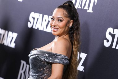 Amerikan televizyon karakteri ve aktris La La Anthony (Alani Nicole Anthony), STARZ 'ın' BMF '(Siyah Mafya Ailesi) ikinci sezonunun Los Angeles' taki galasına 5 Ocak 2023 'te Hollywood, Los Angeles, ABD' deki TCL Çin Tiyatrosu IMAX 'te geldi..