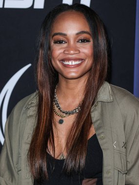 American media personality and attorney Rachel Lindsay arrives at ESPN And CFP's Allstate Party At The Playoff Event 2023 held at The Majestic Downtown on January 7, 2023 in Los Angeles, California, United States.  clipart
