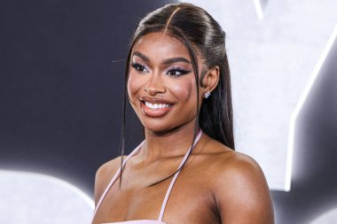 American singer and actress Coco Jones arrives at the Los Angeles Premiere Of Netflix's 'You People' held at the Regency Village Theatre on January 17, 2023 in Westwood, Los Angeles, California, United States. 