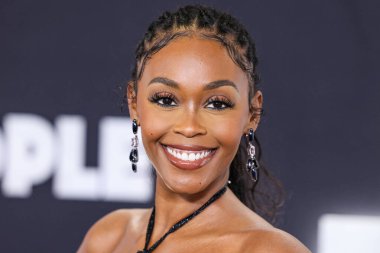American actress Nafessa Williams arrives at the Los Angeles Premiere Of Netflix's 'You People' held at the Regency Village Theatre on January 17, 2023 in Westwood, Los Angeles, California, United States.