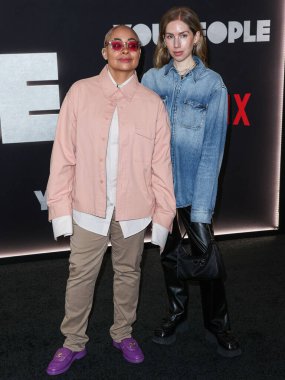 Raven-Symone and Miranda Maday arrive at the Los Angeles Premiere Of Netflix's 'You People' held at the Regency Village Theatre on January 17, 2023 in Westwood, Los Angeles, California, United States. 