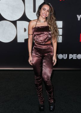 American influencer Sommer Ray arrives at the Los Angeles Premiere Of Netflix's 'You People' held at the Regency Village Theatre on January 17, 2023 in Westwood, Los Angeles, California, United States. 