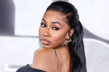 American rapper/actress Yung Miami (Caresha Romeka Brownlee) arrives at the Los Angeles Premiere Of Netflix's 'You People' held at the Regency Village Theatre on January 17, 2023 in Westwood, Los Angeles, California, United States. 