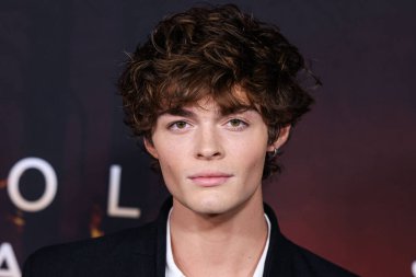 American actor Tyler Lawrence Gray arrives at the Los Angeles Premiere Of Paramount+'s 'Wolf Pack' Season 1 held at the Harmony Gold Theater on January 19, 2023 in Los Angeles, California, United States. 