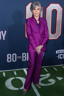 American actress Jane Fonda arrives at the Los Angeles Premiere Screening Of Paramount Pictures' '80 For Brady' held at the Regency Village Theatre on January 31, 2023 in Westwood, Los Angeles, California, United States.
