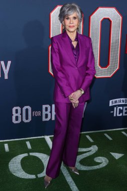 American actress Jane Fonda arrives at the Los Angeles Premiere Screening Of Paramount Pictures' '80 For Brady' held at the Regency Village Theatre on January 31, 2023 in Westwood, Los Angeles, California, United States.