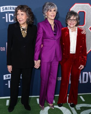 Lily Tomlin, Jane Fonda and Sally Field arrive at the Los Angeles Premiere Screening Of Paramount Pictures' '80 For Brady' held at the Regency Village Theatre on January 31, 2023 in Westwood, Los Angeles, California, United States.