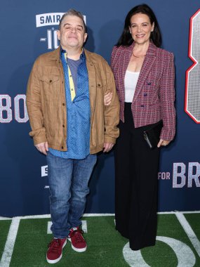 Patton Oswalt and Meredith Salenger arrive at the Los Angeles Premiere Screening Of Paramount Pictures' '80 For Brady' held at the Regency Village Theatre on January 31, 2023 in Westwood, Los Angeles, California, United States.