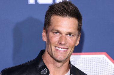American football quarterback Tom Brady arrives at the Los Angeles Premiere Screening Of Paramount Pictures' '80 For Brady' held at the Regency Village Theatre on January 31, 2023 in Westwood, Los Angeles, California, United States. clipart