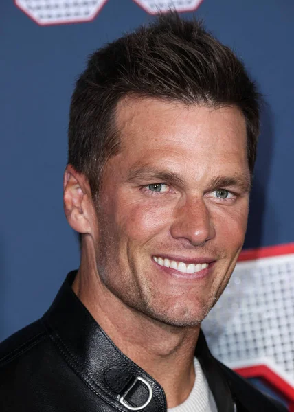 stock image American football quarterback Tom Brady arrives at the Los Angeles Premiere Screening Of Paramount Pictures' '80 For Brady' held at the Regency Village Theatre on January 31, 2023 in Westwood, Los Angeles, California, United States.