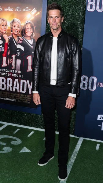 American Football Quarterback Tom Brady Arrives Los Angeles Premiere Screening — Stock Photo, Image