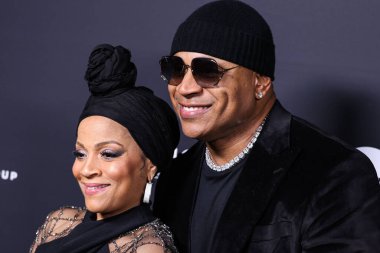 Simone Smith and LL Cool J arrive at the Universal Music Group 2023 65th GRAMMY Awards After Party held at Milk Studios Los Angeles on February 5, 2023 in Los Angeles, California, United States. 