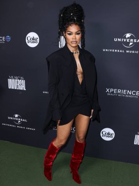 American singer, actress, dancer and choreographer Teyana Taylor arrives at the Universal Music Group 2023 65th GRAMMY Awards After Party held at Milk Studios Los Angeles on February 5, 2023 in Los Angeles, California, United States. 