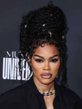 American singer, actress, dancer and choreographer Teyana Taylor arrives at the Universal Music Group 2023 65th GRAMMY Awards After Party held at Milk Studios Los Angeles on February 5, 2023 in Los Angeles, California, United States. 
