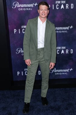 English actor and producer Ed Speleers arrives at the Los Angeles Premiere Of Paramount+'s Original Series 'Star Trek: Picard' Third And Final Season held at the TCL Chinese Theatre IMAX on February 9, 2023 in Hollywood, Los Angeles, California clipart