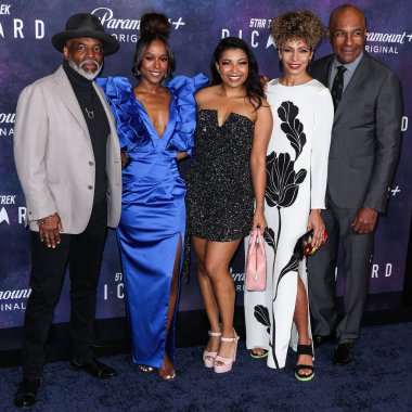 LeVar Burton, Ashlei Sharpe Chestnut, Mica Burton, Michelle Hurd and Michael Dorn arrive at the Los Angeles Premiere Of Paramount+'s Original Series 'Star Trek: Picard' Third And Final Season held at the TCL Chinese Theatre IMAX on February 9, 2023 