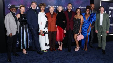 LeVar Burton, Jeri Ryan, Jonathan Frakes, Michelle Hurd, Sir Patrick Stewart, Gates McFadden, Todd Stashwick, Mica Burton, Ashlei Sharpe Chestnut, Michael Dorn and Ed Speleers arrive at 'Star Trek