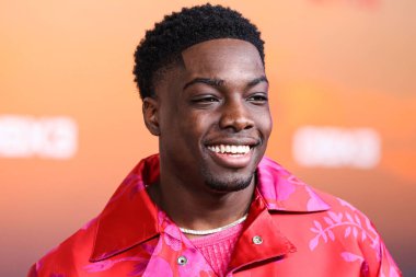 American actor Deion Smith arrives at the Los Angeles Premiere Of Netflix's 'Outer Banks' Season 3 held at the Regency Village Theatre on February 16, 2023 in Westwood, Los Angeles, California, United States. 