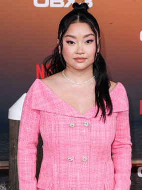 American actress Lana Condor arrives at the Los Angeles Premiere Of Netflix's 'Outer Banks' Season 3 held at the Regency Village Theatre on February 16, 2023 in Westwood, Los Angeles, California, United States.  clipart