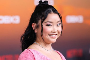 American actress Lana Condor arrives at the Los Angeles Premiere Of Netflix's 'Outer Banks' Season 3 held at the Regency Village Theatre on February 16, 2023 in Westwood, Los Angeles, California, United States. 