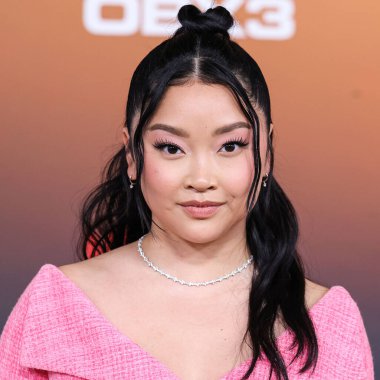 American actress Lana Condor arrives at the Los Angeles Premiere Of Netflix's 'Outer Banks' Season 3 held at the Regency Village Theatre on February 16, 2023 in Westwood, Los Angeles, California, United States.  clipart