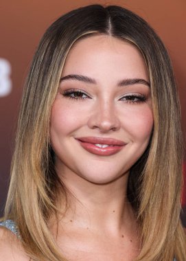 American actress and model Madelyn Cline arrives at the Los Angeles Premiere Of Netflix's 'Outer Banks' Season 3 held at the Regency Village Theatre on February 16, 2023 in Westwood, Los Angeles, California, United States. 