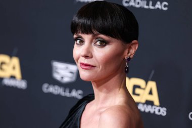 American actress Christina Ricci wearing Martin Katz jewelry arrives at the 75th Annual Directors Guild Of America (DGA) Awards held at The Beverly Hilton Hotel on February 18, 2023 in Beverly Hills, Los Angeles, California, United States.  clipart