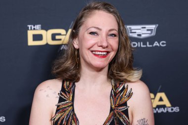 Emily V. Gordon arrives at the 75th Annual Directors Guild Of America (DGA) Awards held at The Beverly Hilton Hotel on February 18, 2023 in Beverly Hills, Los Angeles, California, United States. 