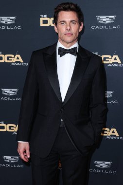 American actor James Marsden wearing Bruno Magli shoes arrives at the 75th Annual Directors Guild Of America (DGA) Awards held at The Beverly Hilton Hotel on February 18, 2023 in Beverly Hills, Los Angeles, California, United States. 