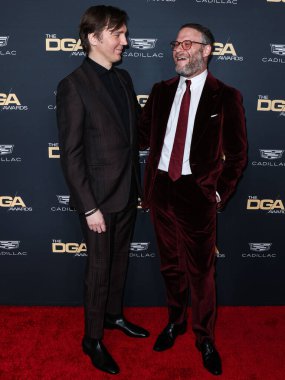 Paul Dano and Seth Rogen arrive at the 75th Annual Directors Guild Of America (DGA) Awards held at The Beverly Hilton Hotel on February 18, 2023 in Beverly Hills, Los Angeles, California, United States. 