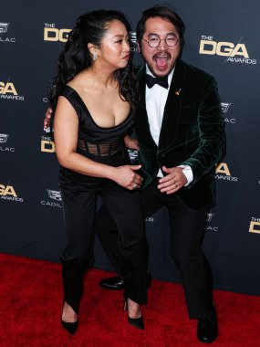 Stephanie Hsu and Daniel Kwan arrive at the 75th Annual Directors Guild Of America (DGA) Awards held at The Beverly Hilton Hotel on February 18, 2023 in Beverly Hills, Los Angeles, California, United States. 