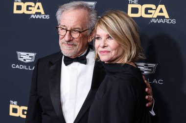 Steven Spielberg and wife Kate Capshaw arrive at the 75th Annual Directors Guild Of America (DGA) Awards held at The Beverly Hilton Hotel on February 18, 2023 in Beverly Hills, Los Angeles, California, United States. 