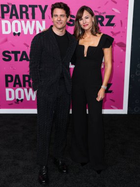 James Marsden and Jennifer Garner arrive at the Los Angeles Premiere Of STARZ's 'Party Down' Season 3 held at the Regency Bruin Theatre on February 22, 2023 in Westwood, Los Angeles, California, United States.