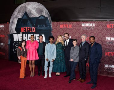 Group of actors arrive at the Los Angeles Premiere Of Netflix's 'We Have A Ghost' held at the Netflix Tudum Theater on February 22, 2023 in Hollywood, Los Angeles, California, United States.  