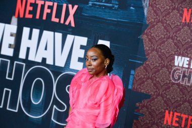 American actress Erica Ash arrives at the Los Angeles Premiere Of Netflix's 'We Have A Ghost' held at the Netflix Tudum Theater on February 22, 2023 in Hollywood, Los Angeles, California, United States. 