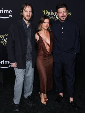 Blake Mills, Maren Morris and Marcus Mumford arrive at the Los Angeles Premiere Of Amazon Prime Video's 'Daisy Jones & The Six' Season 1 held at the TCL Chinese Theatre IMAX on February 23, 2023 in Hollywood, Los Angeles, California, United States. 