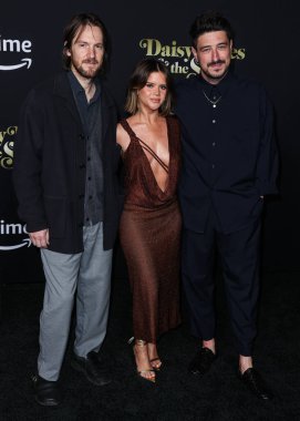 Blake Mills, Maren Morris and Marcus Mumford arrive at the Los Angeles Premiere Of Amazon Prime Video's 'Daisy Jones & The Six' Season 1 held at the TCL Chinese Theatre IMAX on February 23, 2023 in Hollywood, Los Angeles, California, United States. 