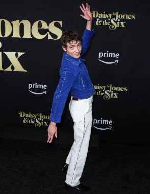 Josh Whitehouse wearing Wales Bonner arrives at the Los Angeles Premiere Of Amazon Prime Video's 'Daisy Jones & The Six' Season 1 held at the TCL Chinese Theatre IMAX on February 23, 2023 in Hollywood, Los Angeles