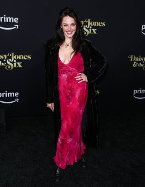 American actress Lily Donoghue arrives at the Los Angeles Premiere Of Amazon Prime Video's 'Daisy Jones & The Six' Season 1 held at the TCL Chinese Theatre IMAX on February 23, 2023 in Hollywood, Los Angeles, California, United States. 