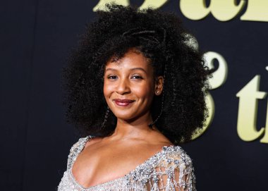 Brazilian actress Nabiyah Be wearing a PatBo dress arrives at the Los Angeles Premiere Of Amazon Prime Video's 'Daisy Jones & The Six' Season 1 held at the TCL Chinese Theatre IMAX on February 23, 2023 in Hollywood, Los Angeles, California