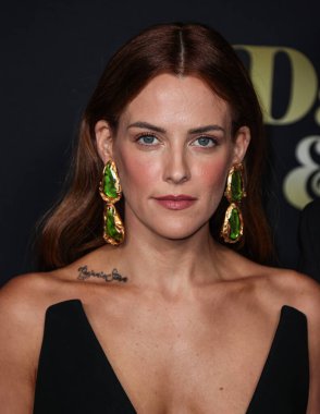 American actress Riley Keough wearing a Schiaparelli Couture dress arrives at the Los Angeles Premiere Of Amazon Prime Video's 'Daisy Jones & The Six' Season 1 held at the TCL Chinese Theatre IMAX on February 23, 2023 in Hollywood, Los Angeles