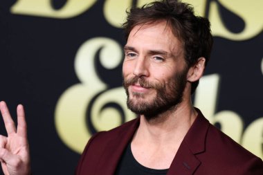 British actor Sam Claflin arrives at the Los Angeles Premiere Of Amazon Prime Video's 'Daisy Jones & The Six' Season 1 held at the TCL Chinese Theatre IMAX on February 23, 2023 in Hollywood, Los Angeles, California, United States. 