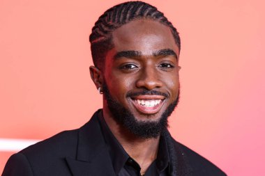 Caleb McLaughlin arrives at the 54th Annual NAACP Image Awards held at the Pasadena Civic Auditorium on February 25, 2023 in Pasadena, Los Angeles, California, United States.