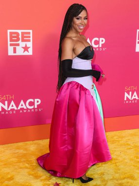 KJ Smith arrives at the 54th Annual NAACP Image Awards held at the Pasadena Civic Auditorium on February 25, 2023 in Pasadena, Los Angeles, California, United States.