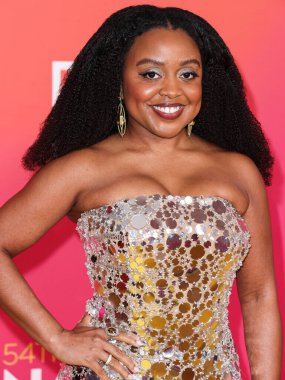 Quinta Brunson wearing Dundas arrives at the 54th Annual NAACP Image Awards held at the Pasadena Civic Auditorium on February 25, 2023 in Pasadena, Los Angeles, California, United States.
