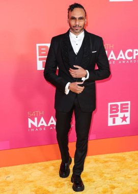 Yassine Azzouz arrives at the 54th Annual NAACP Image Awards held at the Pasadena Civic Auditorium on February 25, 2023 in Pasadena, Los Angeles, California, United States. 