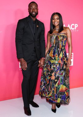 Dwyane Wade and Gabrielle Union, recipients of the President's Award pose in the press room at the 54th Annual NAACP Image Awards held at the Pasadena Civic Auditorium on February 25, 2023 in Pasadena, Los Angeles, California, United States.