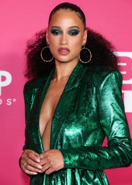 Elarica Johnson poses in the press room at the 54th Annual NAACP Image Awards held at the Pasadena Civic Auditorium on February 25, 2023 in Pasadena, Los Angeles, California, United States.