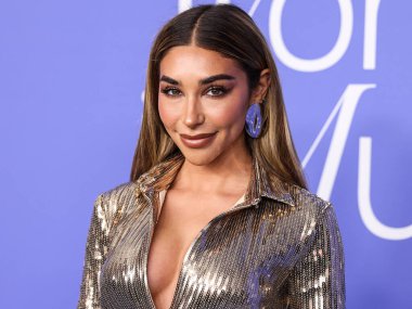 Chantel Jeffries wearing a LaQuan Smith look arrives at the 2023 Billboard Women In Music held at the YouTube Theater on March 1, 2023 in Inglewood, Los Angeles, California, United States.